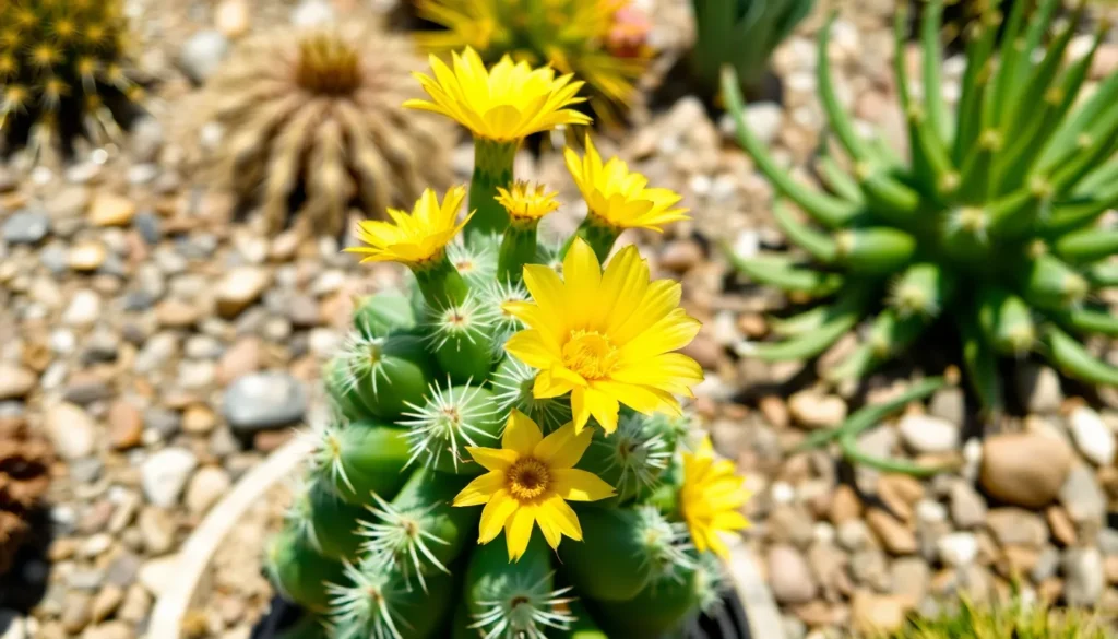 cactus with yellow flowers